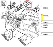 Botao do Pisca Alerta - Com Trava Eletrica
