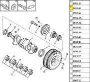0113C4-Bronzina de Mancal - Medida 0,30 (Motor bloco de Aluminio - Trava larga)