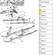 4745K9-Cabo de Freio de Mao - Lado Direito/ Freio a Tambor