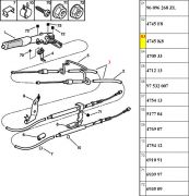 4745K8-Cabo de Freio de Mao - Lado Esquerdo/ Freio a Tambor