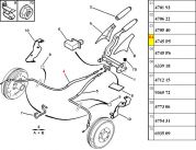 4745P5-Cabo de freio de mao Lado Esquerdo (freio a tambor)
