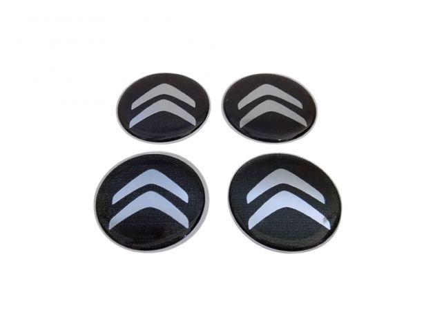 Adesivo para Calota - Roda Liga Leve/ Medida 55mm - Preto/Logo Moderno