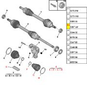 3287A9-Kit Coifa do Cambio - (CAMBIO AUTOMATICO) Modelo Tripoide/ Medida 35x81