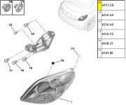 Lanterna Traseira - Lado Esquerdo/ Vermelha-Branco