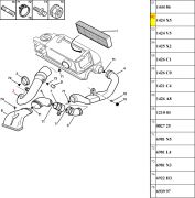 1424X5-Mangueira do Filtro de Ar - Frontal
