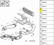 1425X2-Mangueira do Filtro de Ar - Lateral
