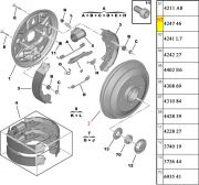 424746-Tambor de Freio com Rolamento Sistema Lucas